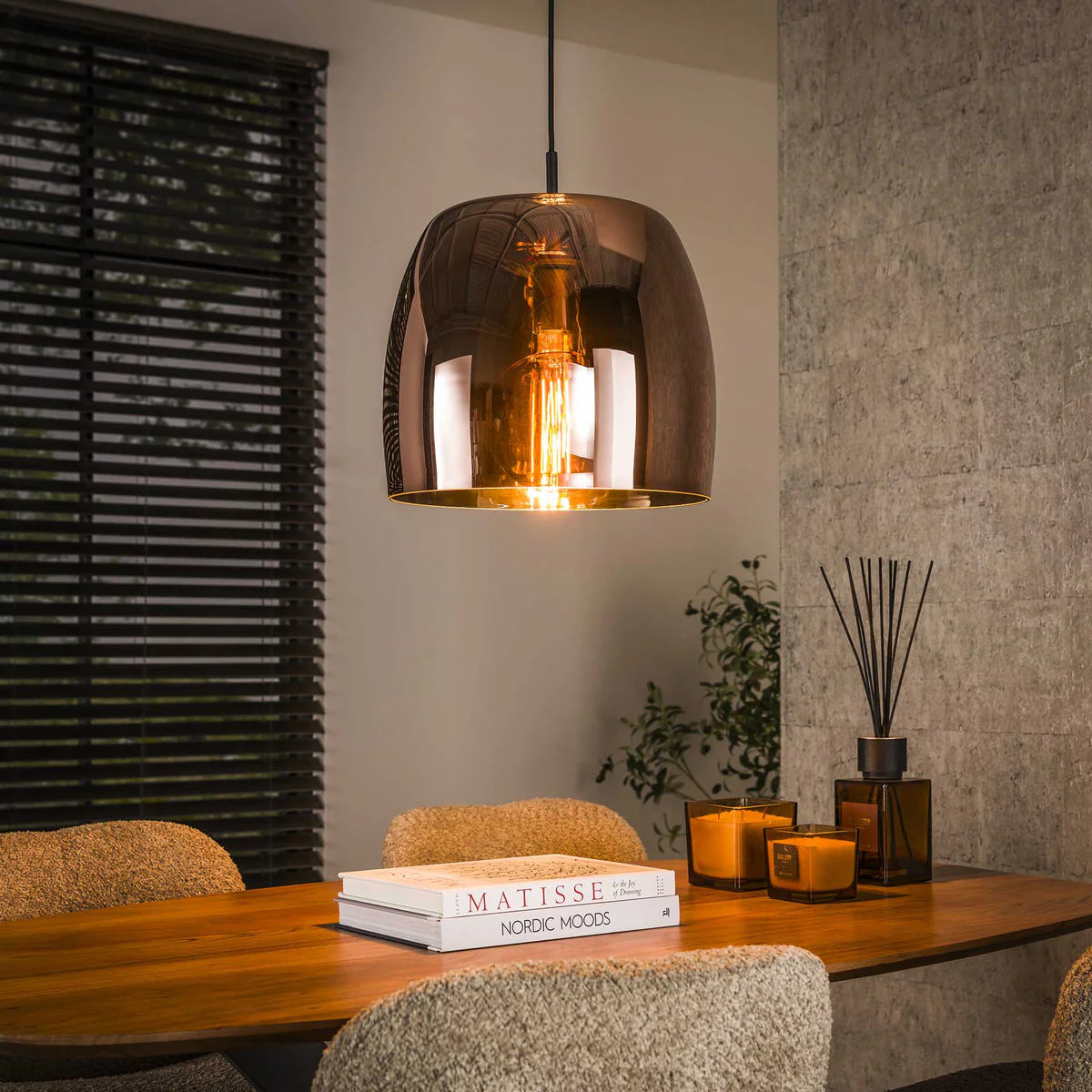 Hängelampe Drift aus Glas, moderne Designleuchte mit klaren Glaselementen, von lefurn.de