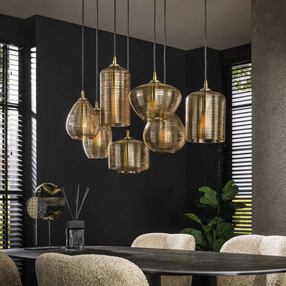 Hängelampe 4+3 Stripe Glas Horizontal - lefurn.de