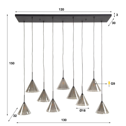 Hängelampe 5+4 Kegelkappe - lefurn.de