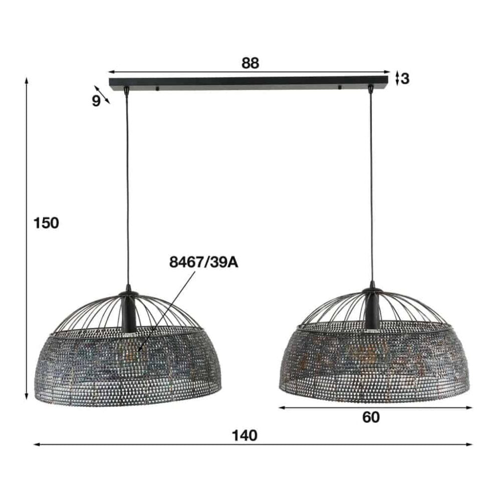 Moderne Hängelampe Armor 2L von lefurn.de 
