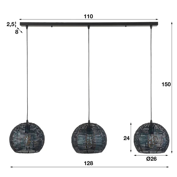 Hängelampe Armor Halbrund 3L von lefurn.de 