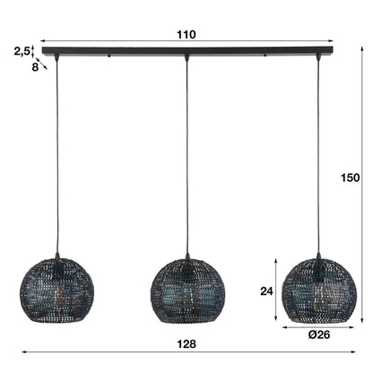 Hängelampe Armor Halbrund 3L von lefurn.de 