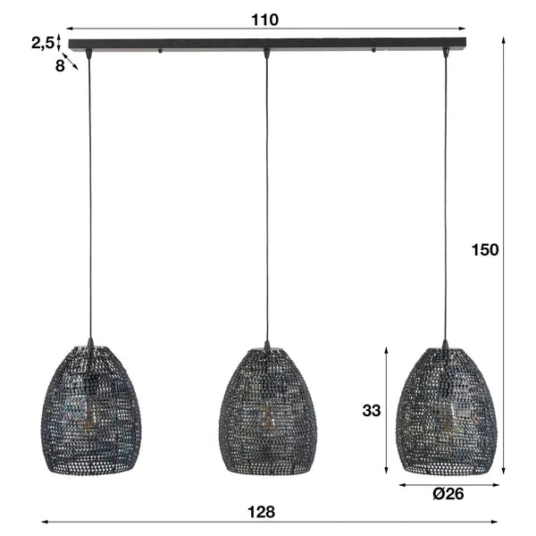 Hängelampe Armour Oval 3L - lefurn.de