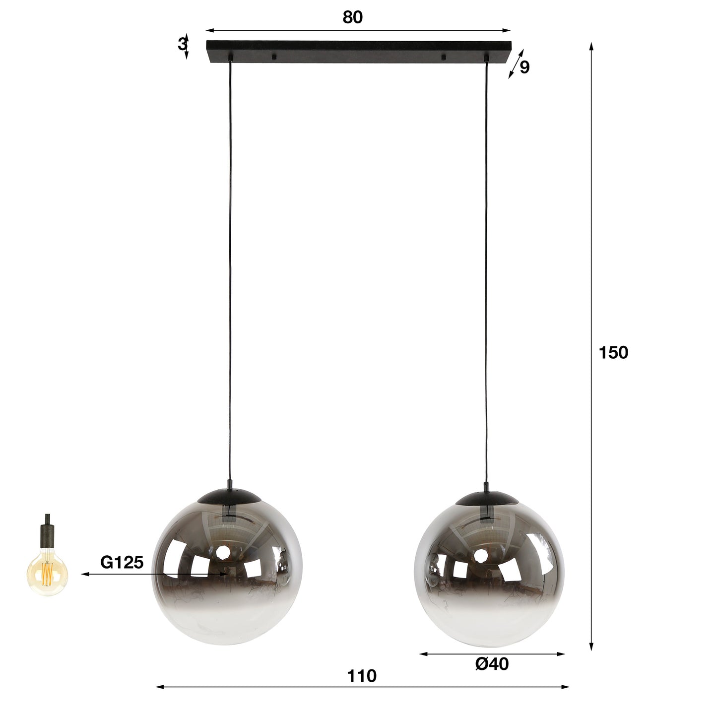 Hängelampe Bubble Shaded 2L - lefurn.de