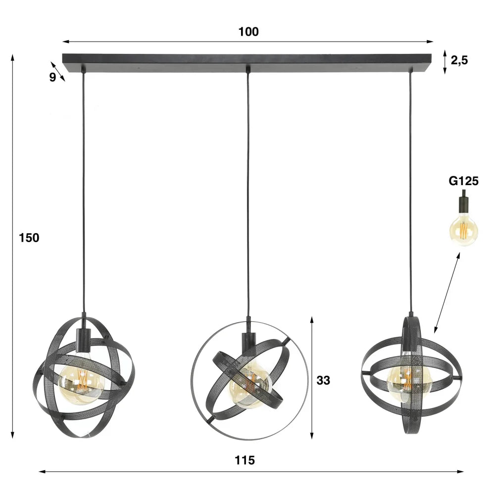 Hängelampe Cosmos Mesh 3L von lefurn.de 
