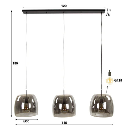 Hängelampe Drift Glas 3L von lefurn.de