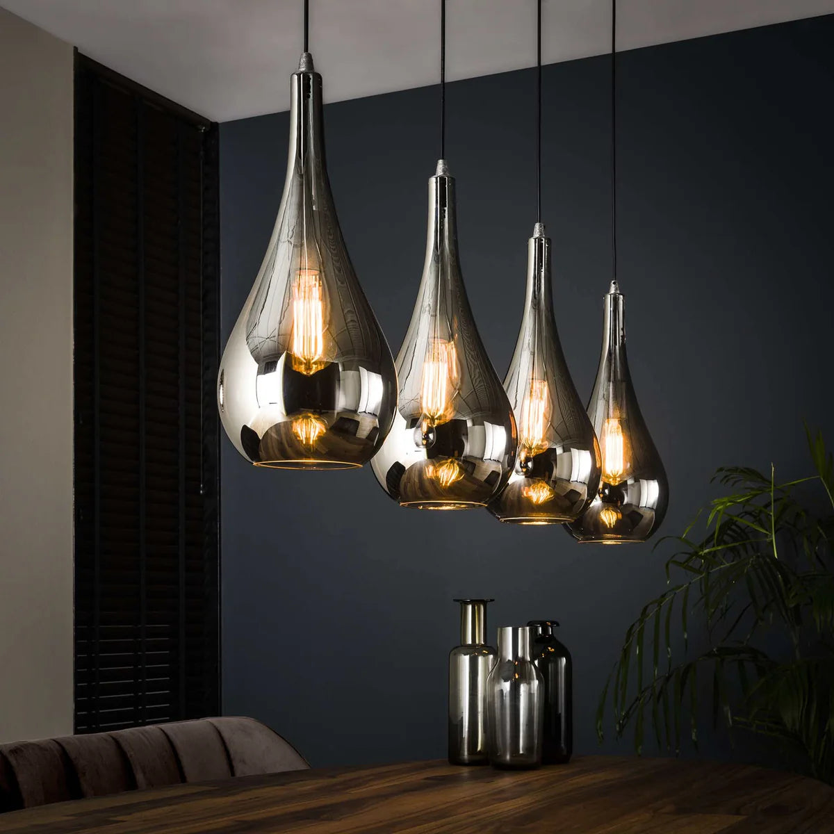 Silberne Hängelampe Drop von lefurn.de 