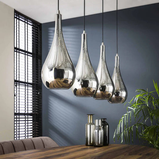 Silberne Hängelampe Drop von lefurn.de