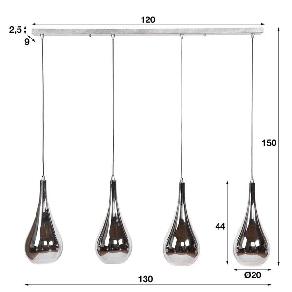 Hängelampe Drop Silber von lefurn.de 