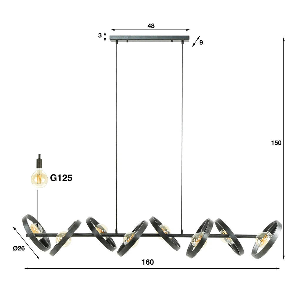 Moderne Hängelampe Hover 8L von lefurn.de