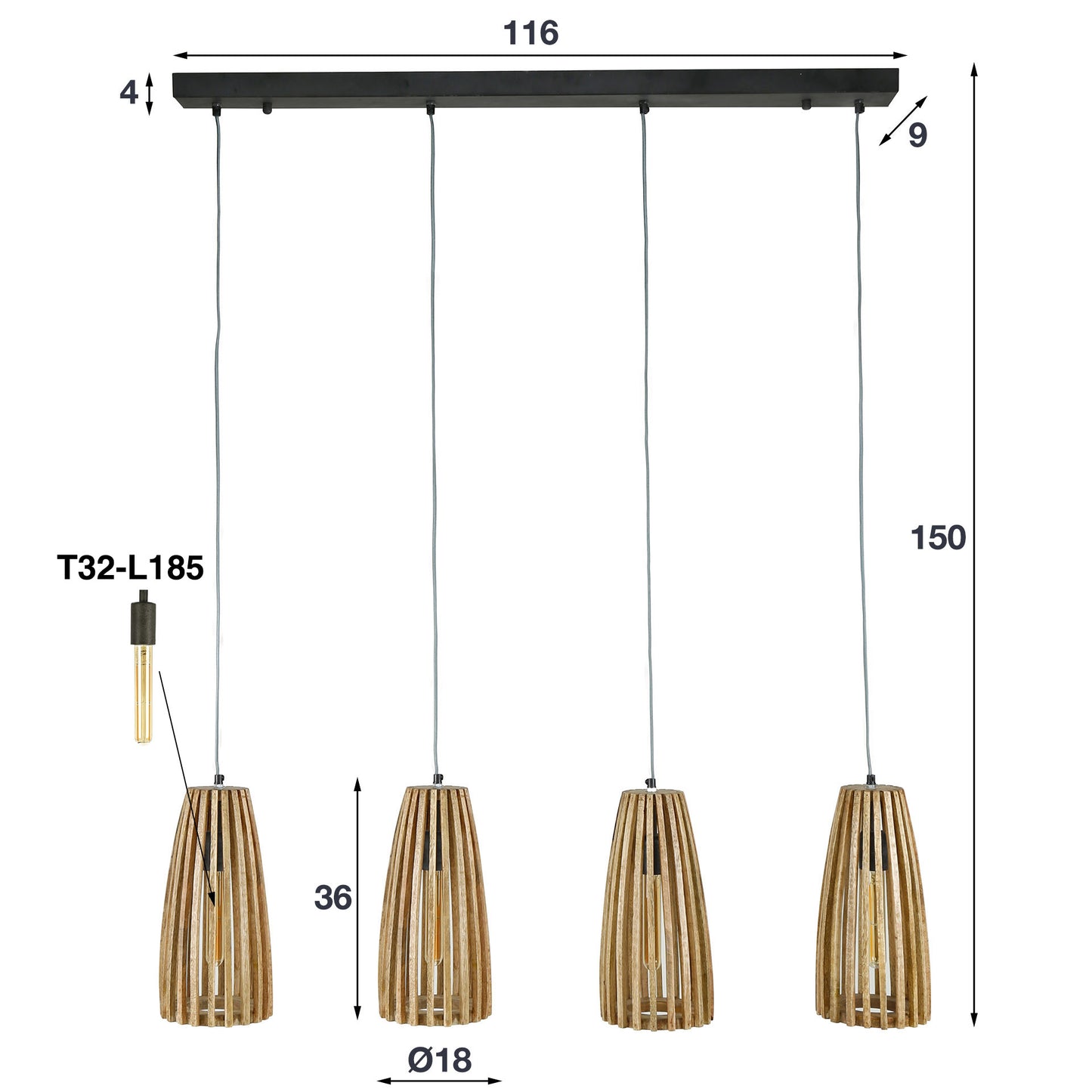 Moderne Hängelampe Launch von lefurn.de mit stilvollem Design, hängt an einem Kabel, ideal für moderne Wohnräume.