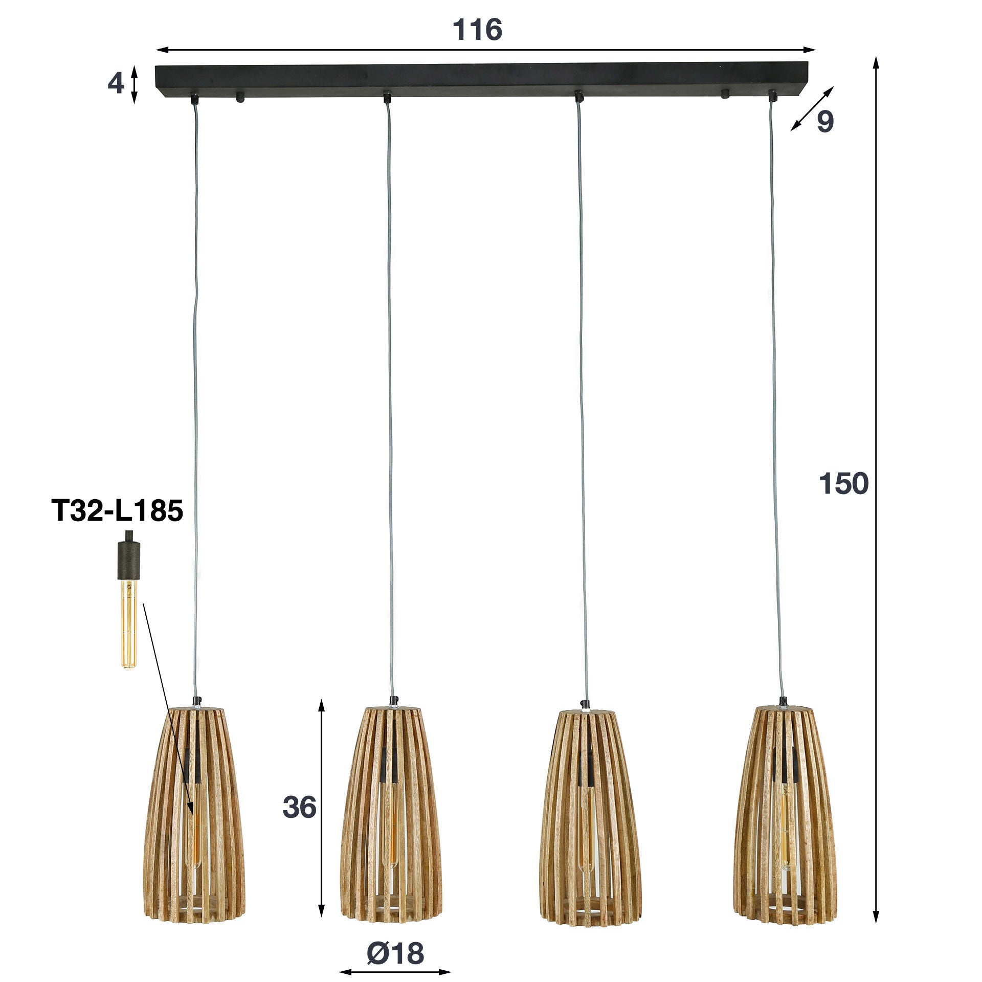 Moderne Hängelampe Launch von lefurn.de mit stilvollem Design, hängt an einem Kabel, ideal für moderne Wohnräume.
