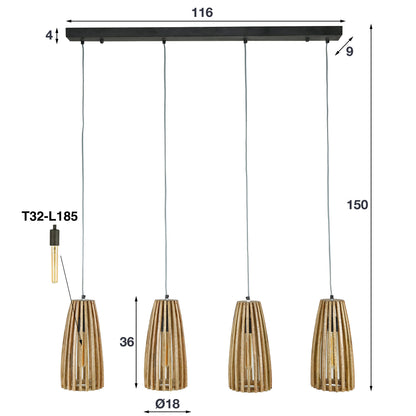 Moderne Hängelampe Launch von lefurn.de mit stilvollem Design, hängt an einem Kabel, ideal für moderne Wohnräume.