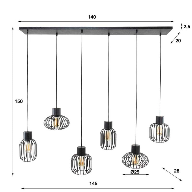 Hängelampe Mix Metal 3+3L - lefurn.de