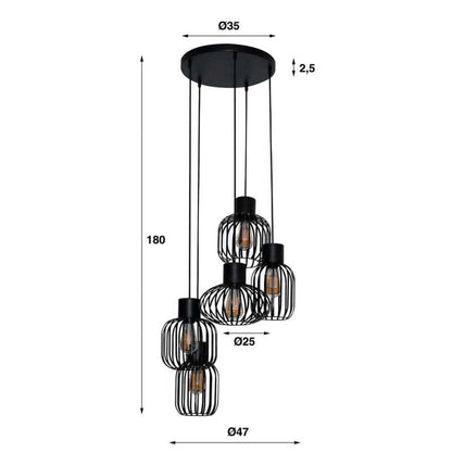 Hängelampe Mix Metal 5L - lefurn.de