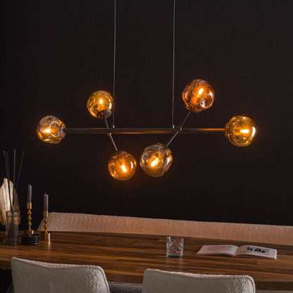 Moderne Hängelampe Molecule von lefurn.de mit eleganten, geometrischen Leuchten in einem stilvollen Innenraum.