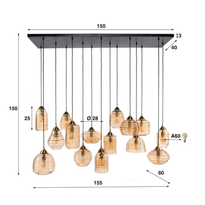Hängelampe Rib Glas XXL - lefurn.de