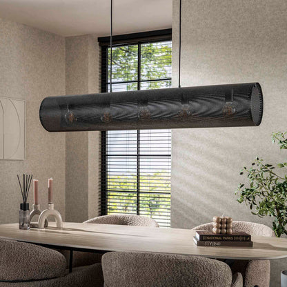 Hängelampe Rohr Mesh von lefurn.de mit modernem Design, sichtbarer Lampenschirm aus Mesh-Material, ideal für Wohnzimmer oder Essbereich.