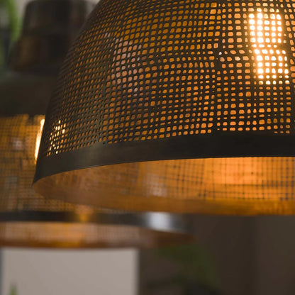 Hängelampe Screen 2L von lefurn.de, moderne Deckenleuchte mit zwei Lampenschirmen aus Metall und Glas