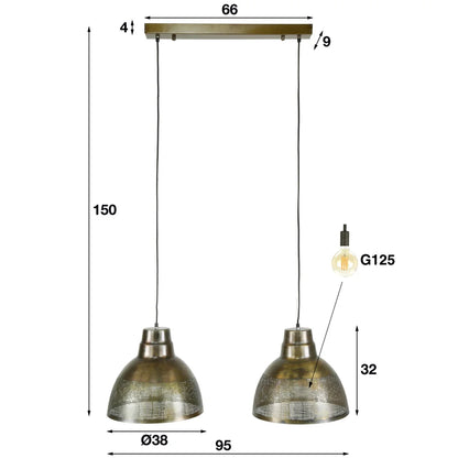 Moderne Hängelampe Screen 2L von lefurn.de mit schwarzem Metallrahmen und weißem Lampenschirm, ideal für Esszimmer oder Wohnzimmer