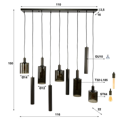 Hängelampe Sepiora 5+4F - lefurn.de