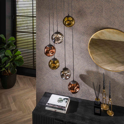 Hängelampe Stellar 2 von lefurn.de mit modernem Design und schwarzem Metallrahmen, ideal für Wohnzimmer oder Essbereich