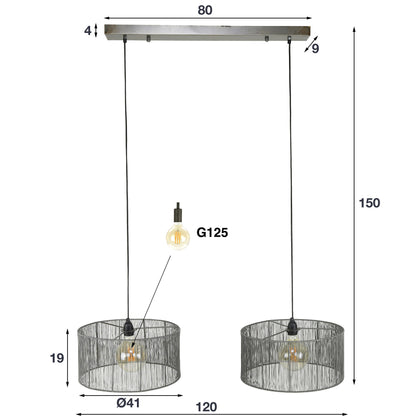 Hängelampe Stringshade von lefurn.de mit eleganter, schlichter Design und warmem Licht, ideal für moderne Wohnräume