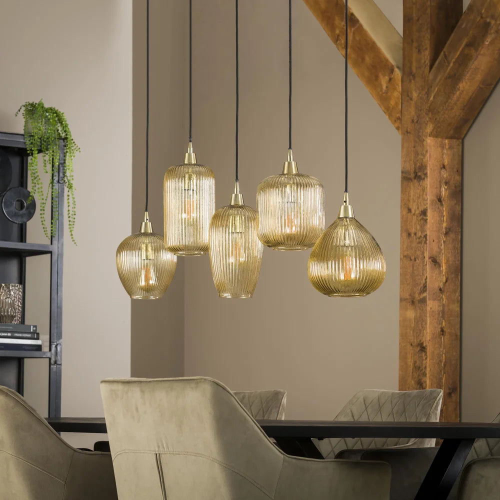 Hängelampe Stripe Mix von lefurn.de mit gestreiftem Design und dekorativem Lampenschirm, modernes Licht für Wohnräume