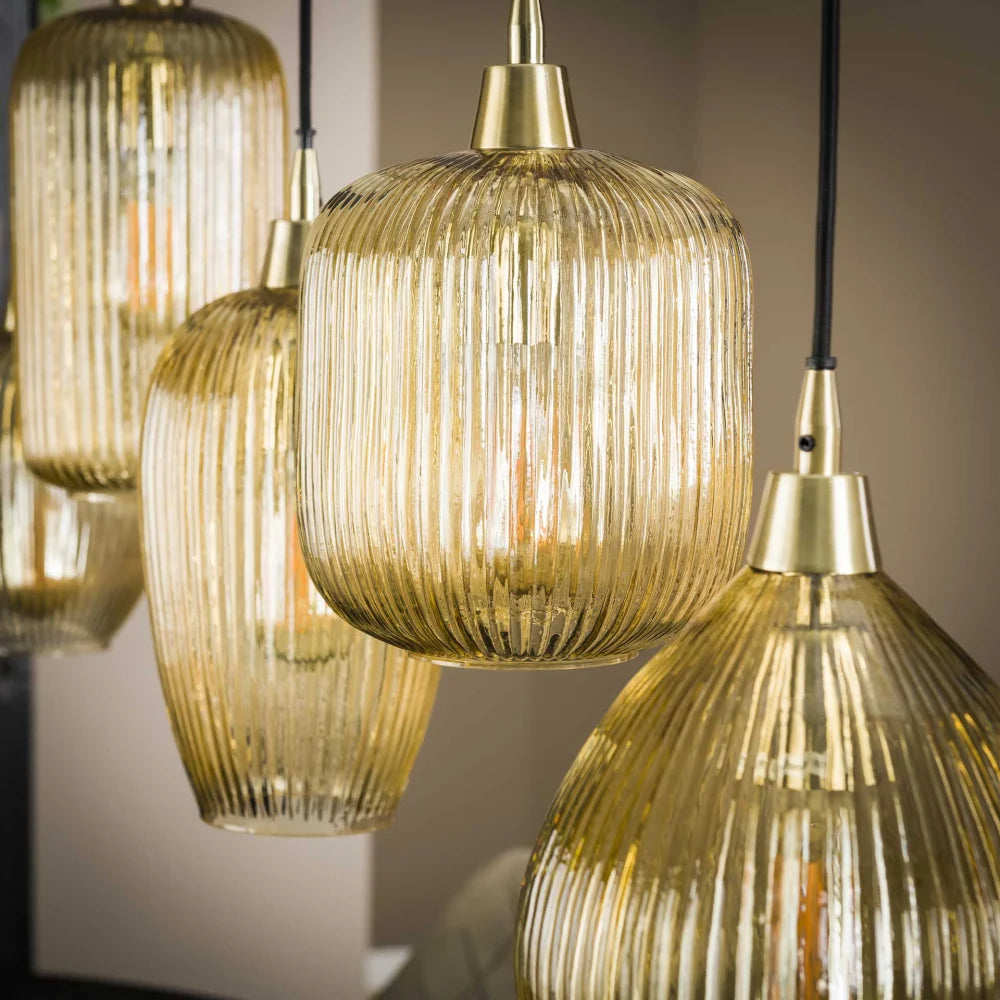 Hängelampe Stripe Mix von lefurn.de mit bunten Streifen, flexible Pendel und modernes Design für Wohnräume