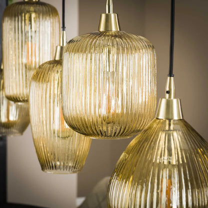 Hängelampe Stripe Mix von lefurn.de mit bunten Streifen, flexible Pendel und modernes Design für Wohnräume