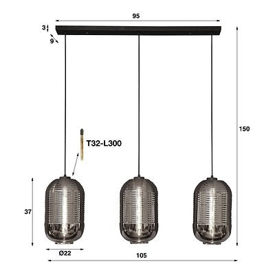 Moderne Hängelampe Tube 3L von lefurn.de 