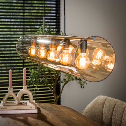 Hängelampe Tube Glas von lefurn.de, moderne Pendelleuchte mit klaren Glasrohren und minimalistischer Gestaltung.