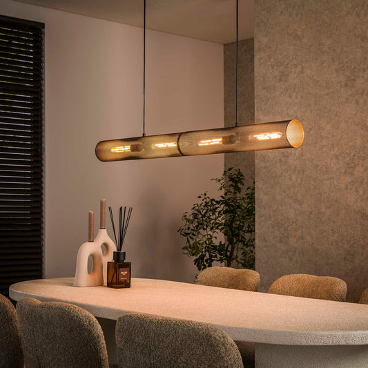 Hängelampe Tube Mesh von lefurn.de mit filigranem Mesh-Design, ideal für moderne Wohnzimmerbeleuchtung