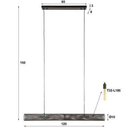 Moderne Hängelampe Tube Mesh von lefurn.de mit filigranem Metallgitter-Design für stilvolle Beleuchtung.