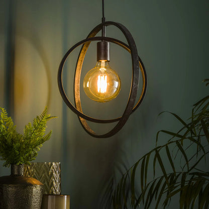 Hängelampe Turn 1L von lefurn.de mit modernem Design, schwarzem Metallrahmen 