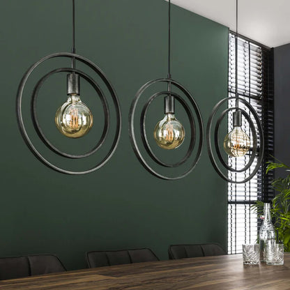 Hängelampe Turn Around 3L von lefurn.de, moderne Pendelleuchte mit drei Lampenschirmen, ideal für Esszimmer oder Wohnzimmer.