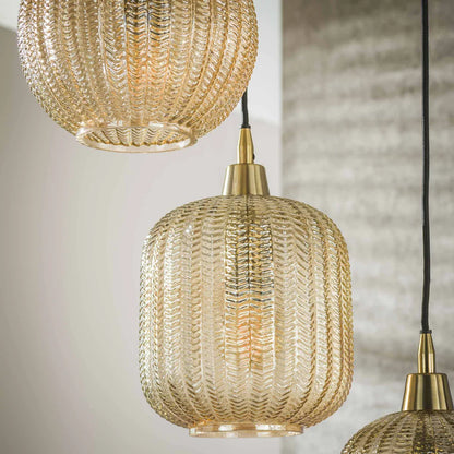 Moderne V-Shape Hängelampe mit 5 Lichtern von lefurn.de, aus Metall und Glas, ideal für wohnliche Beleuchtung.