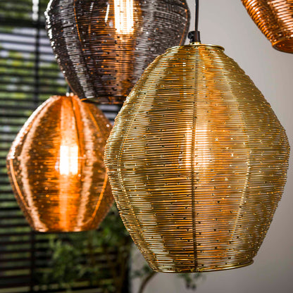 Hängelampe Web Mix von lefurn.de, moderne Hängeleuchte mit filigranen Webdesign, ideal für Wohnzimmer oder Essbereich