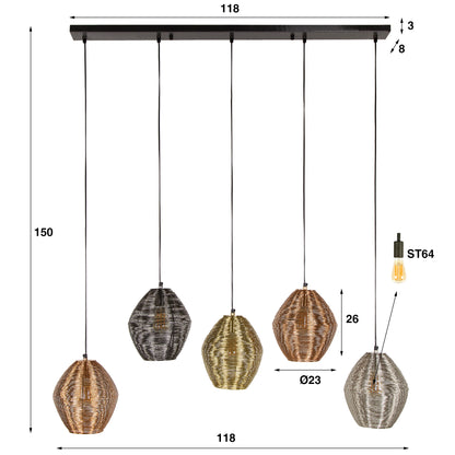 Hängelampe Web Mix von lefurn.de mit filigranen Metallgeflecht-Design für moderne Raumbeleuchtung