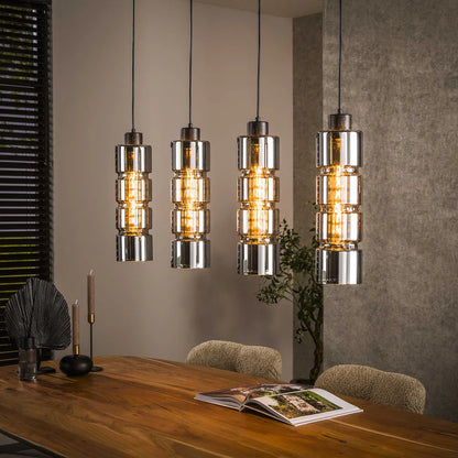 Moderne Zylinder-Glas-Hängelampe von lefurn.de mit klaren Glaszylindern und elegantem Design für den Wohnraum