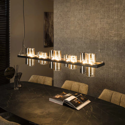 Hängelampe Zylinder Mix Glass von lefurn.de, elegante Deckenleuchte mit zylindrischem Design und buntem Glas, modernes Lichtdesign
