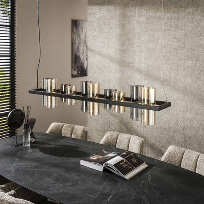 Hängelampe Zylinder Mix Glass 10L von lefurn.de mit transparentem Glas und modernem Design, ideal für Wohnzimmer oder Essbereich