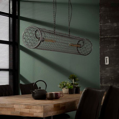 Hängelampe Zylindergeflecht von lefurn.de, moderne Hängeleuchte mit Zylinderdesign und geflochtener Optik, ideal für Esszimmer oder Wohnzimmer