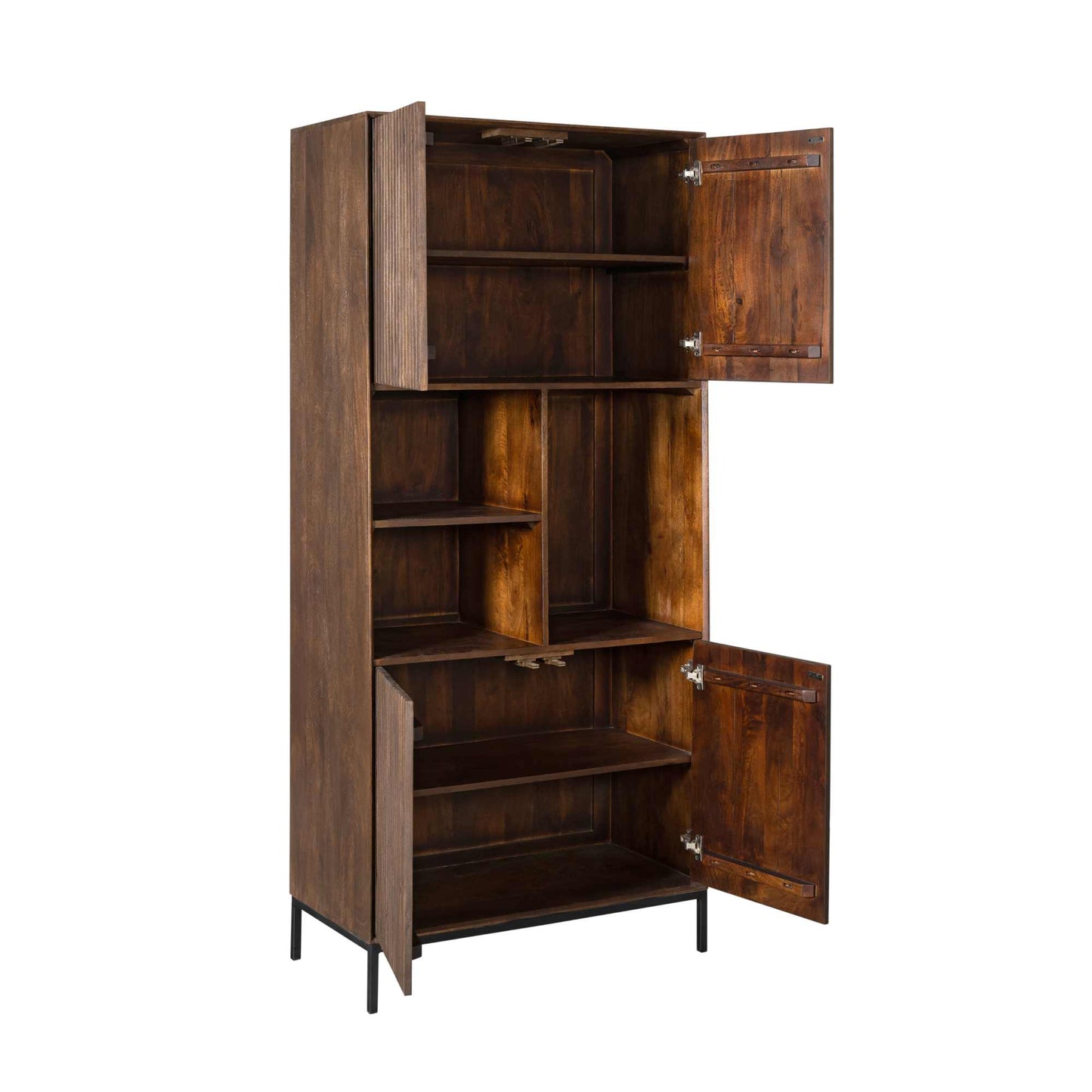 Moderner brauner Highboard Madison von lefurn.de mit stilvollen Schranktüren und Stauraum, aus Holz gefertigt.