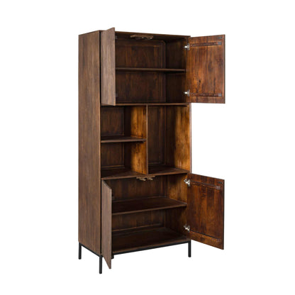 Moderner brauner Highboard Madison von lefurn.de mit stilvollen Schranktüren und Stauraum, aus Holz gefertigt.