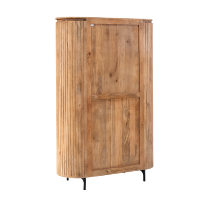 Hochschrank Solana Natur von lefurn.de, moderner Wandschrank mit Holzoptik und Stauraum in hellem Naturton.