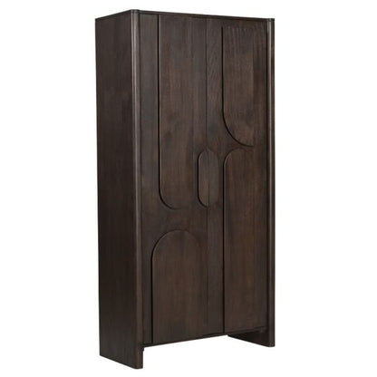 Hochschrank Zano 95 von lefurn.de, moderner Wandschrank mit Stauraum, in hellem Holzdesign, frontale Ansicht