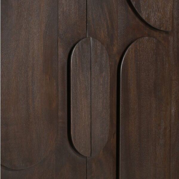 Hochwertiger Wandschrank Zano 95 von lefurn.de, moderner Highboard mit Stauraum, in hellem Holzdesign, sichtbar mit Türen und Ablageflächen