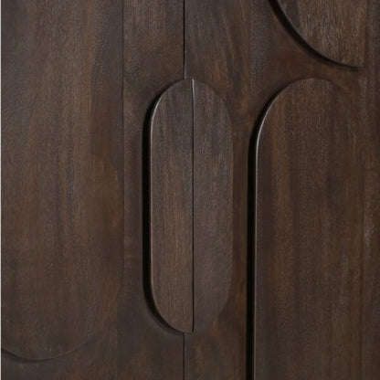 Hochwertiger Wandschrank Zano 95 von lefurn.de, moderner Highboard mit Stauraum, in hellem Holzdesign, sichtbar mit Türen und Ablageflächen