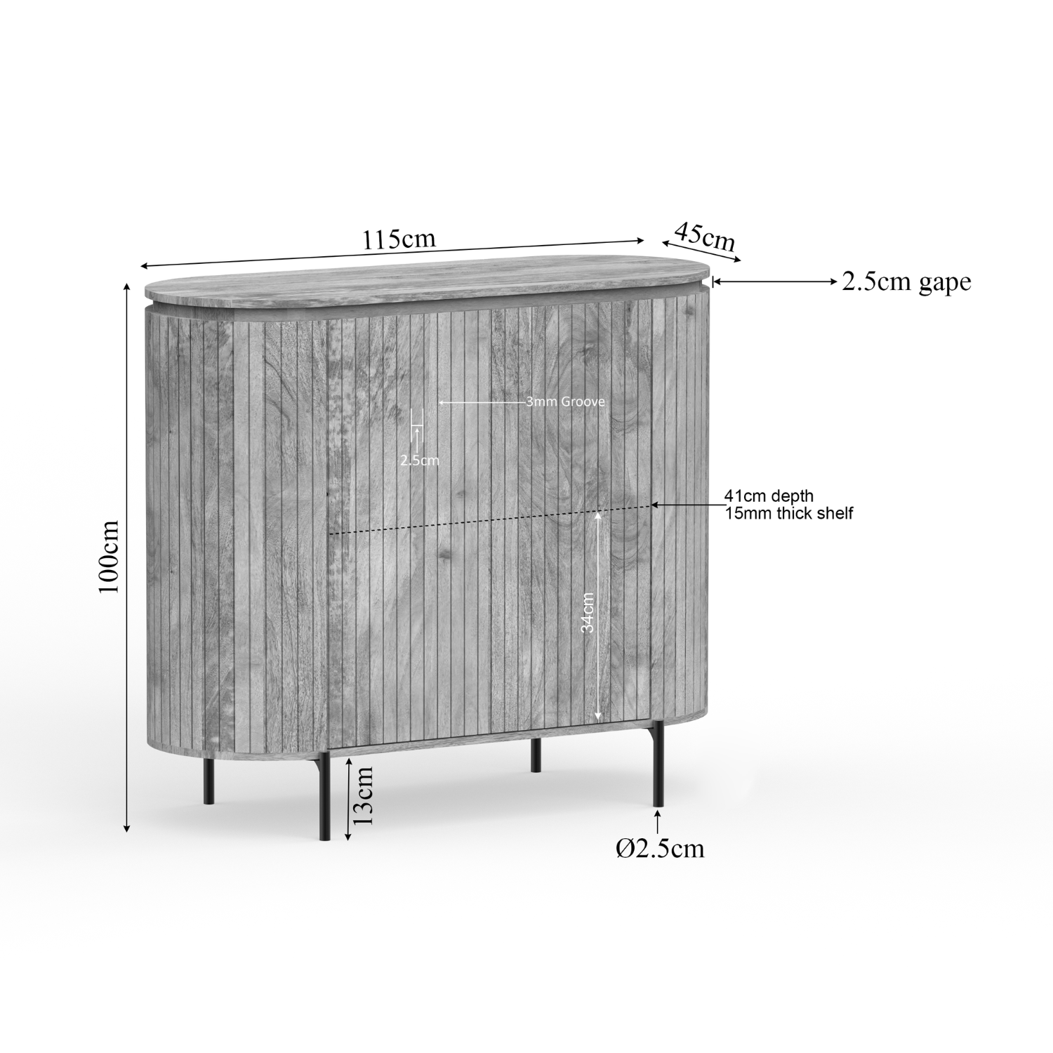 Kommode Solana Taupe 115 - lefurn.de